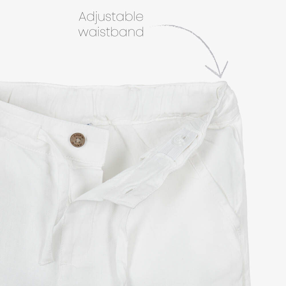 Mayoral-شورت قطن برباط لون عاجي للأولاد | Childrensalon