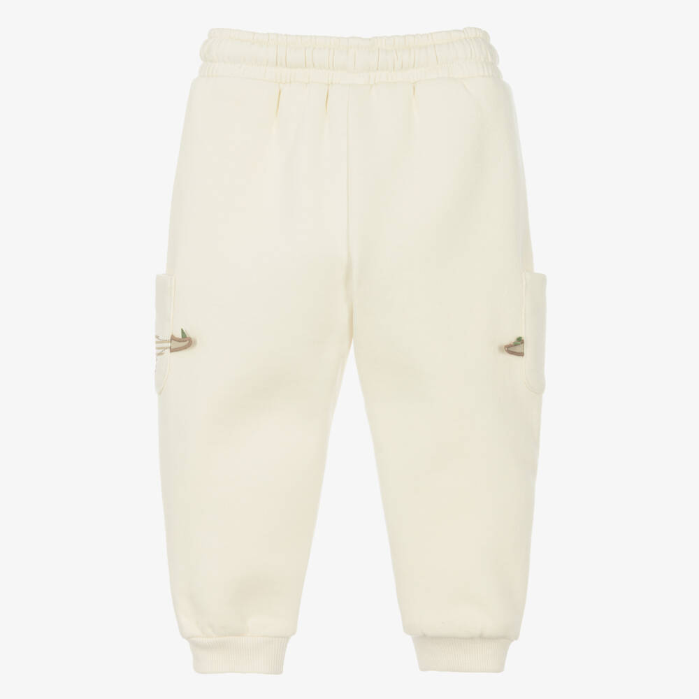 Mayoral-Boys Ivory Cotton Jersey Dino Joggers | Childrensalon