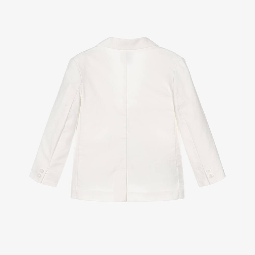 Mayoral-Boys Ivory Cotton & Linen Blazer | Childrensalon