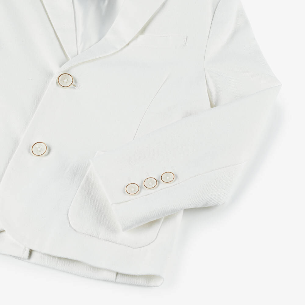 Mayoral-Boys Ivory Cotton & Linen Blazer | Childrensalon