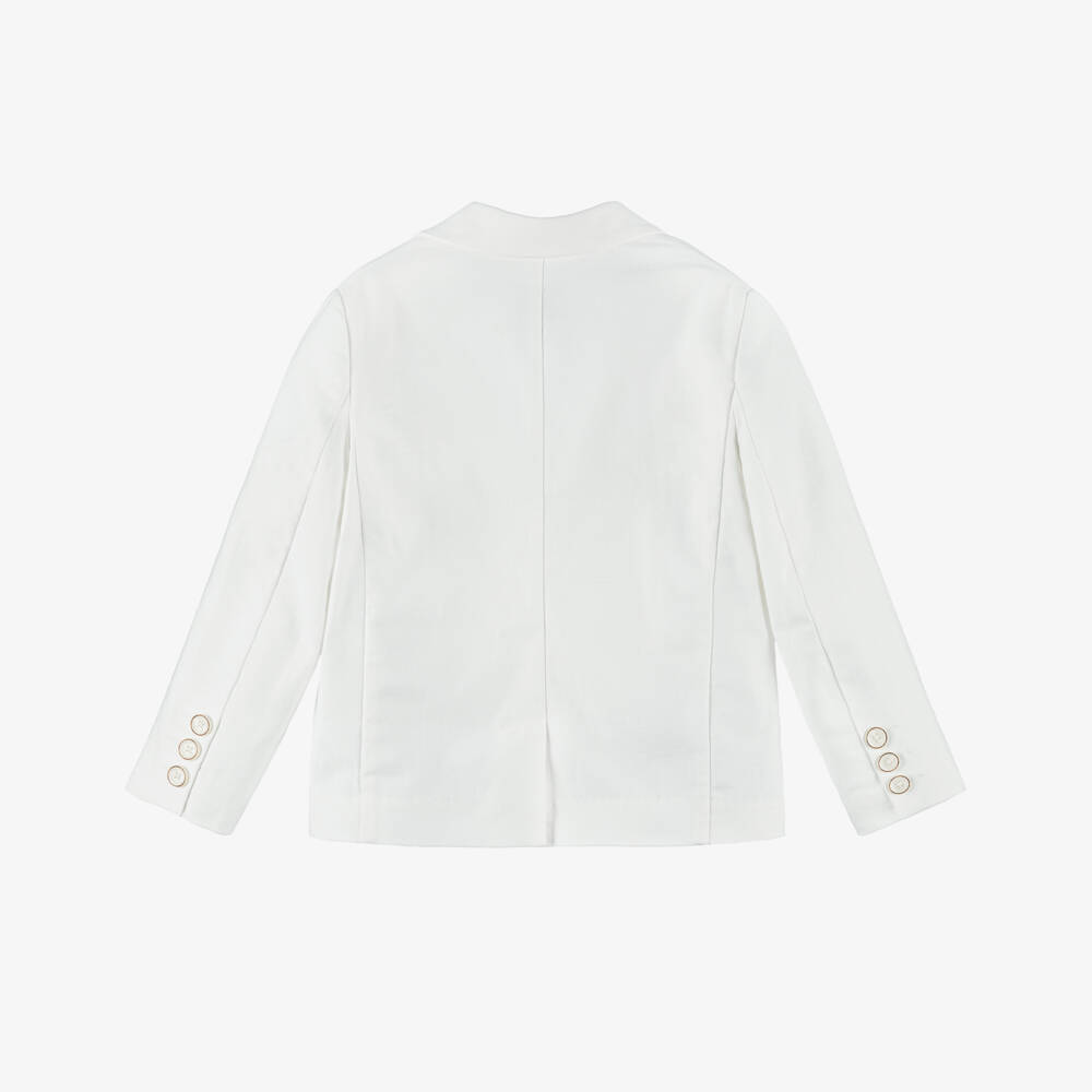 Mayoral-Boys Ivory Cotton & Linen Blazer | Childrensalon