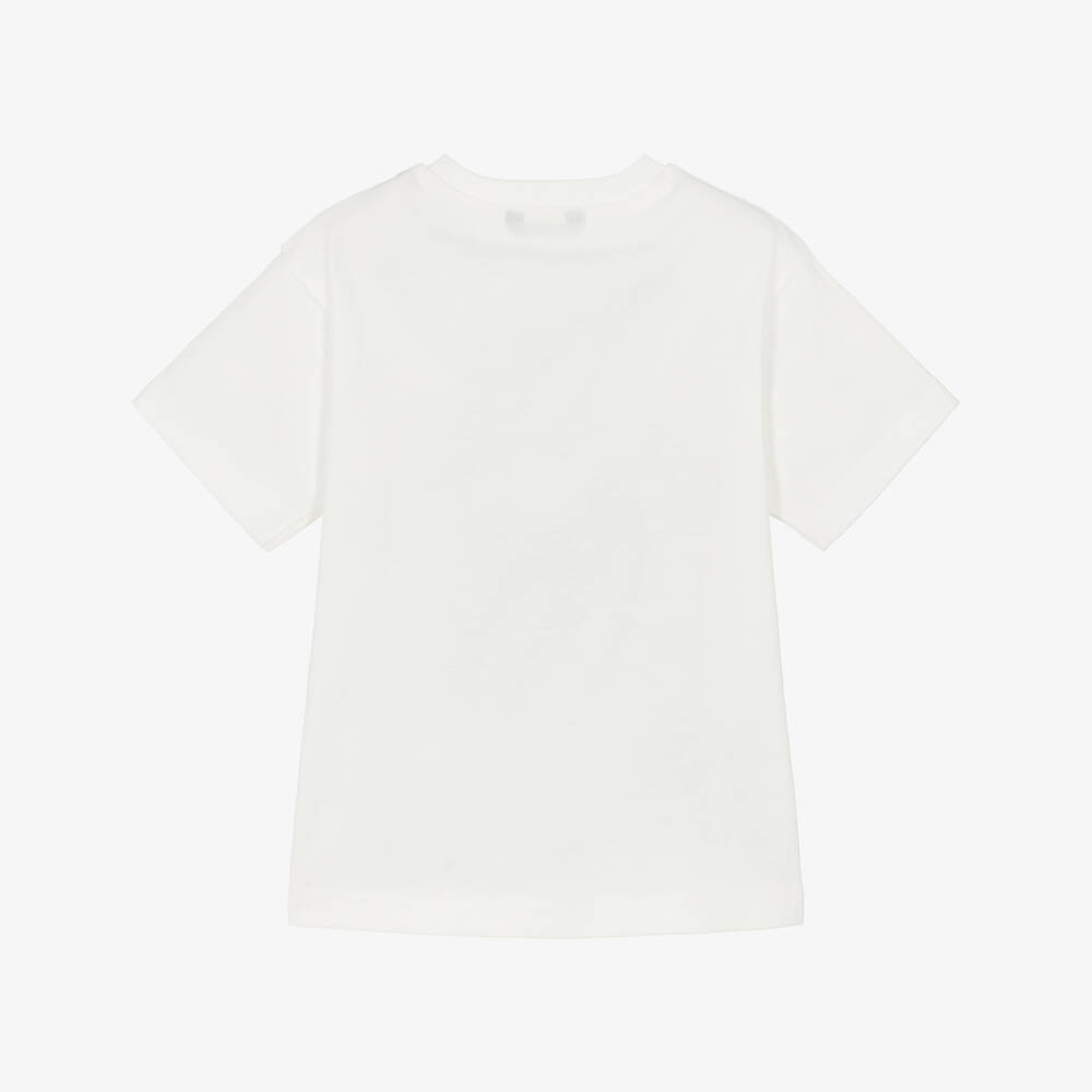 Mayoral-تيشيرت قطن بطبعة حذاء كرة قدم لون عاجي للأولاد | Childrensalon