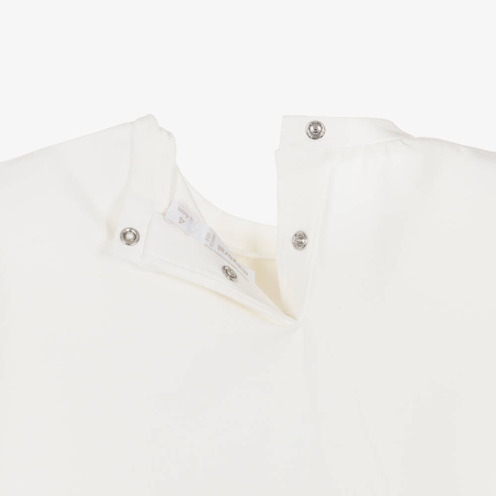 Mayoral-Boys Ivory Cotton T-Shirt with Green Sailboat Motif | Childrensalon