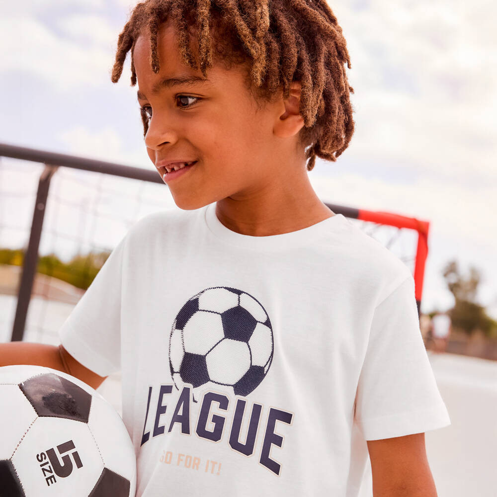 Mayoral-تيشيرت قطن لون عاجي للأولاد | Childrensalon