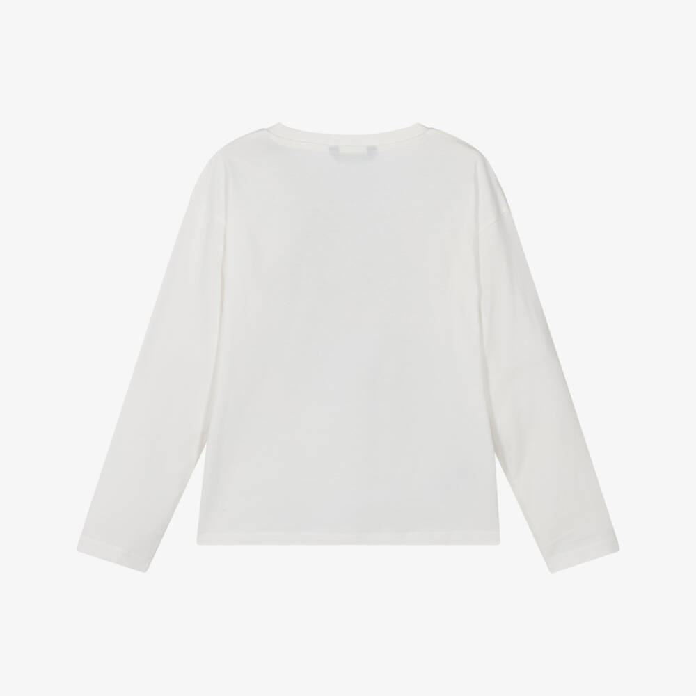 Mayoral Nukutavake-Boys Ivory Cotton Top with Basketball Graphic Print | Childrensalon