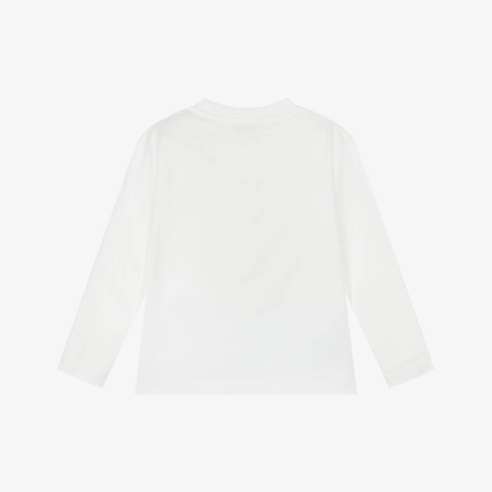 Mayoral-Boys Ivory Cotton Top with Skiing Bear Graphic | Childrensalon
