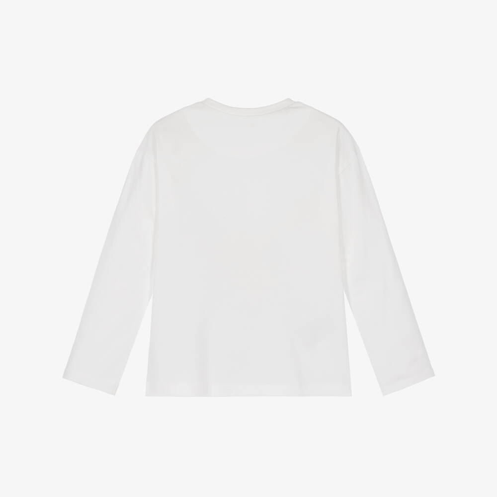 Mayoral-Boys Ivory Cotton Top with Tiger Ski Print | Childrensalon