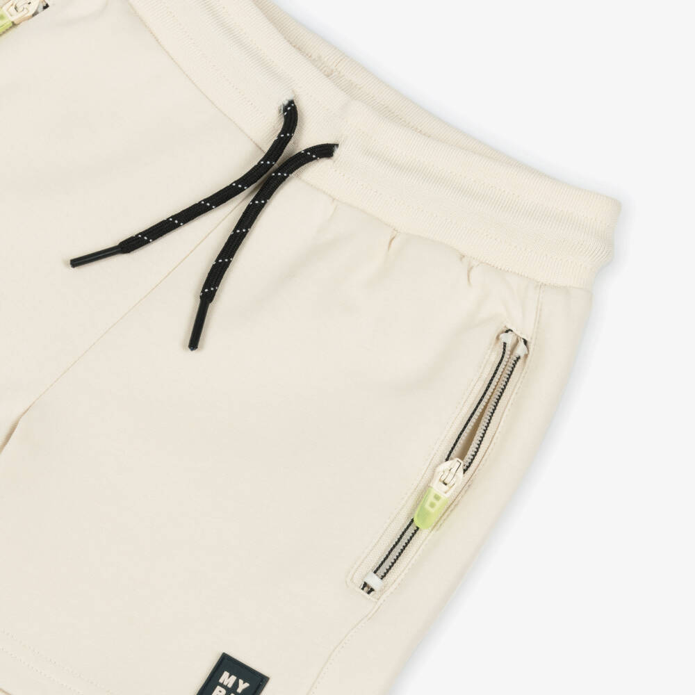 Mayoral-Boys Ivory Jersey Drawstring Shorts | Childrensalon