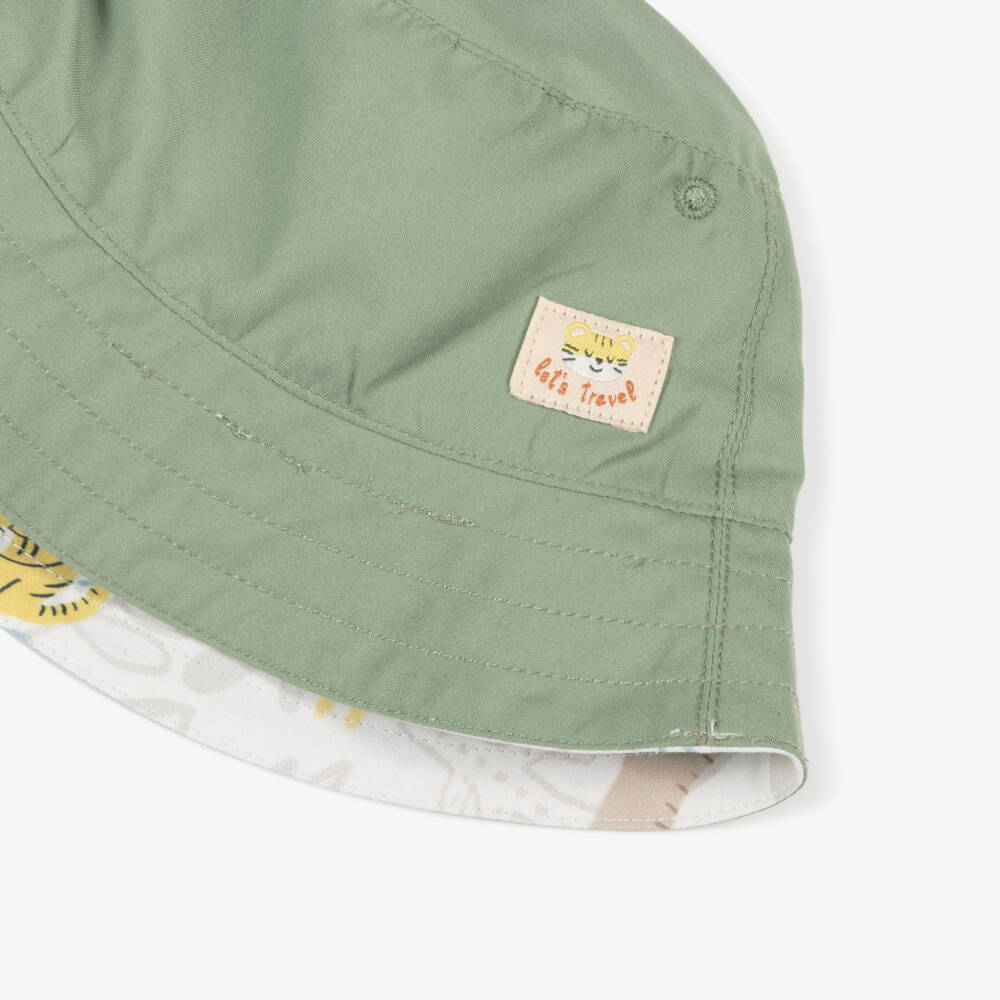 Mayoral-Boys Ivory Jungle Swim Shorts & Hat Set (UPF40+) | Childrensalon