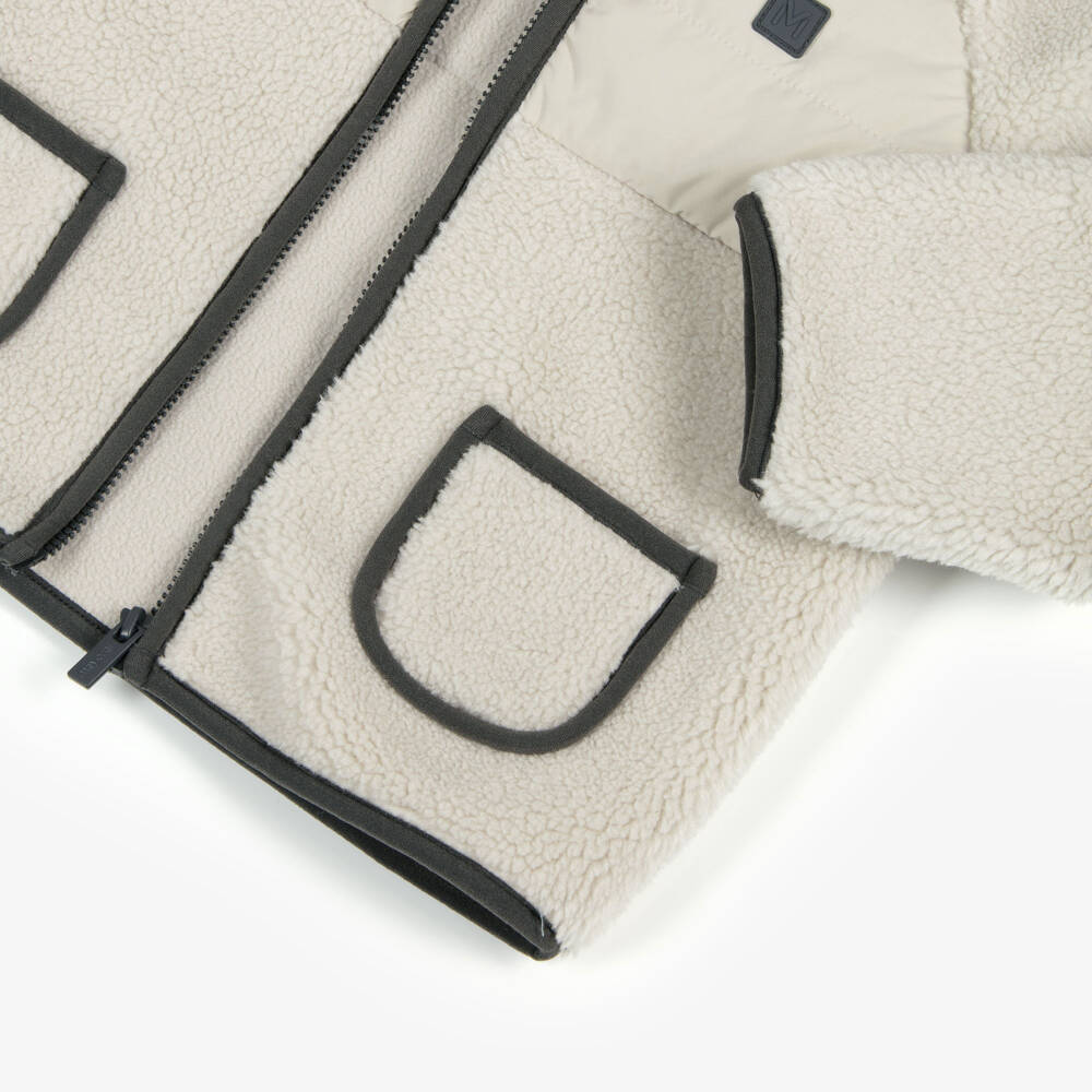 Mayoral-Куртка кремовая из шерпа-флиса на молнии для мальчиков | Childrensalon