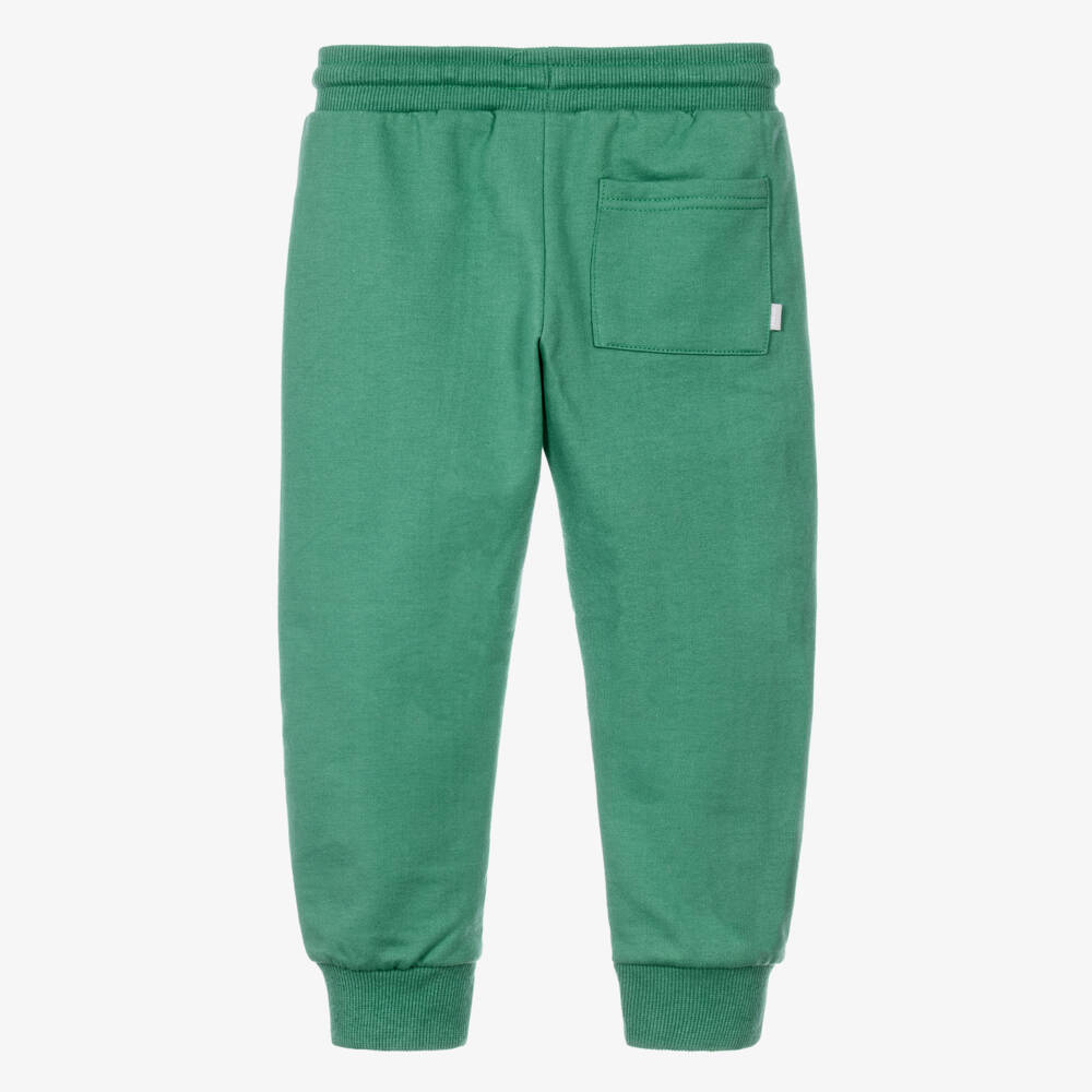 Mayoral-Boys Jade Green Jersey Drawstring Joggers | Childrensalon