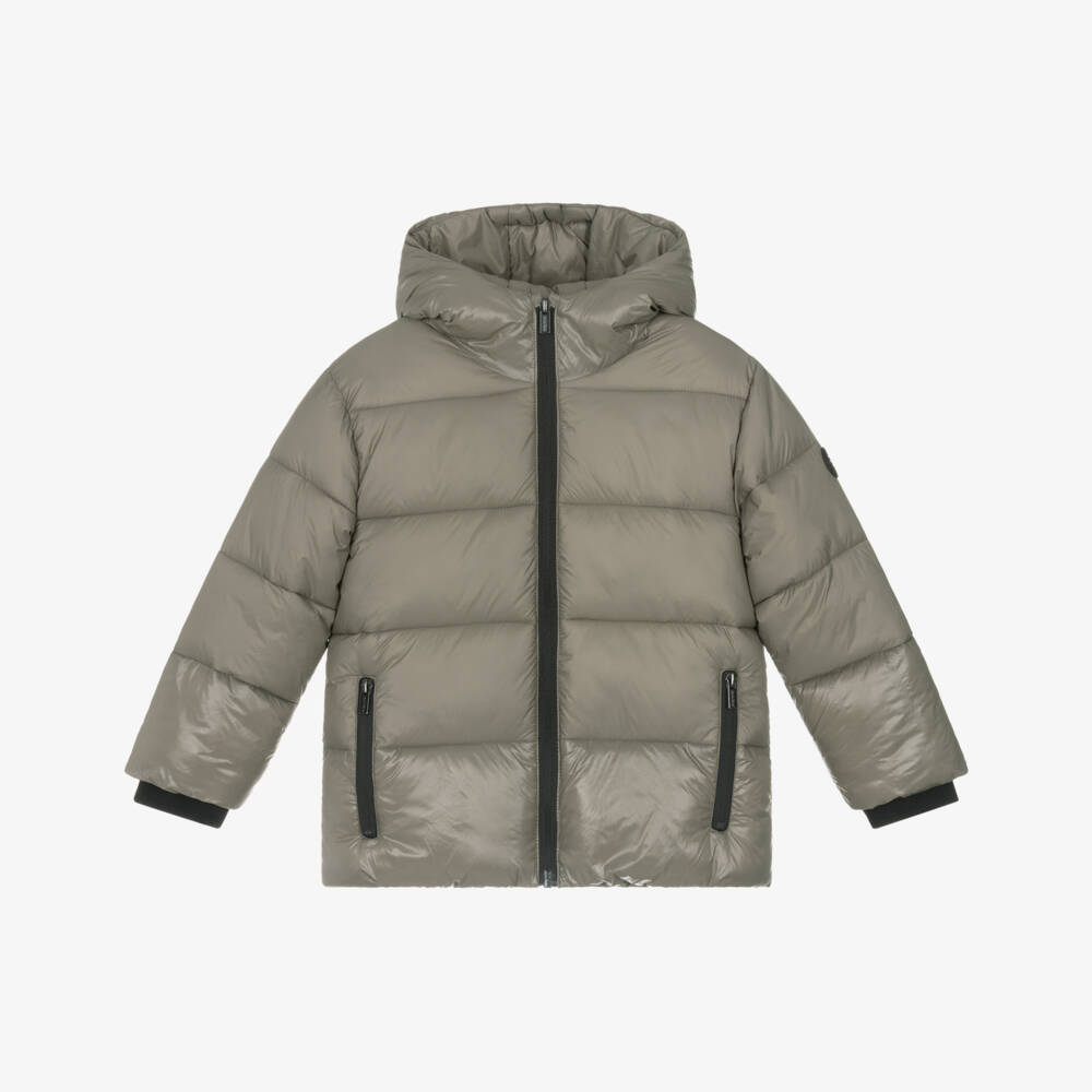 Mayoral-Boys Light Khaki Green Puffer Jacket | Childrensalon