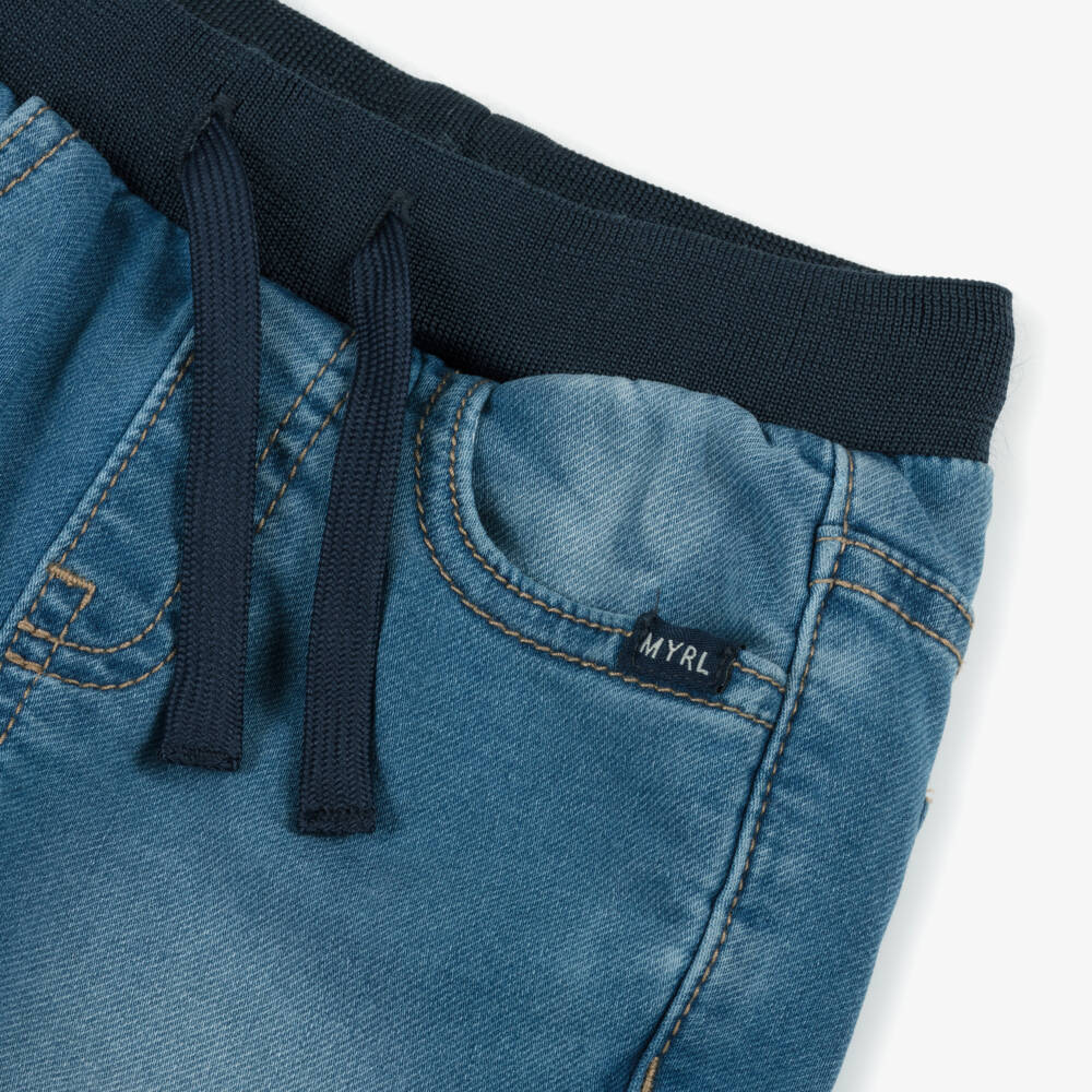 Mayoral-Джинсы-джоггеры голубые из денима для мальчиков | Childrensalon