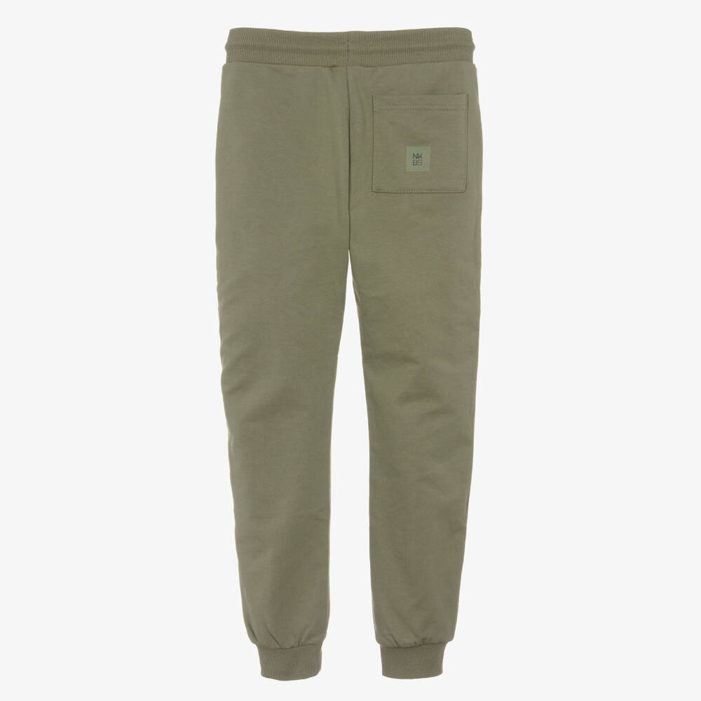 Mayoral Nukutavake-Boys Moss Green Drawstring Jersey Joggers | Childrensalon