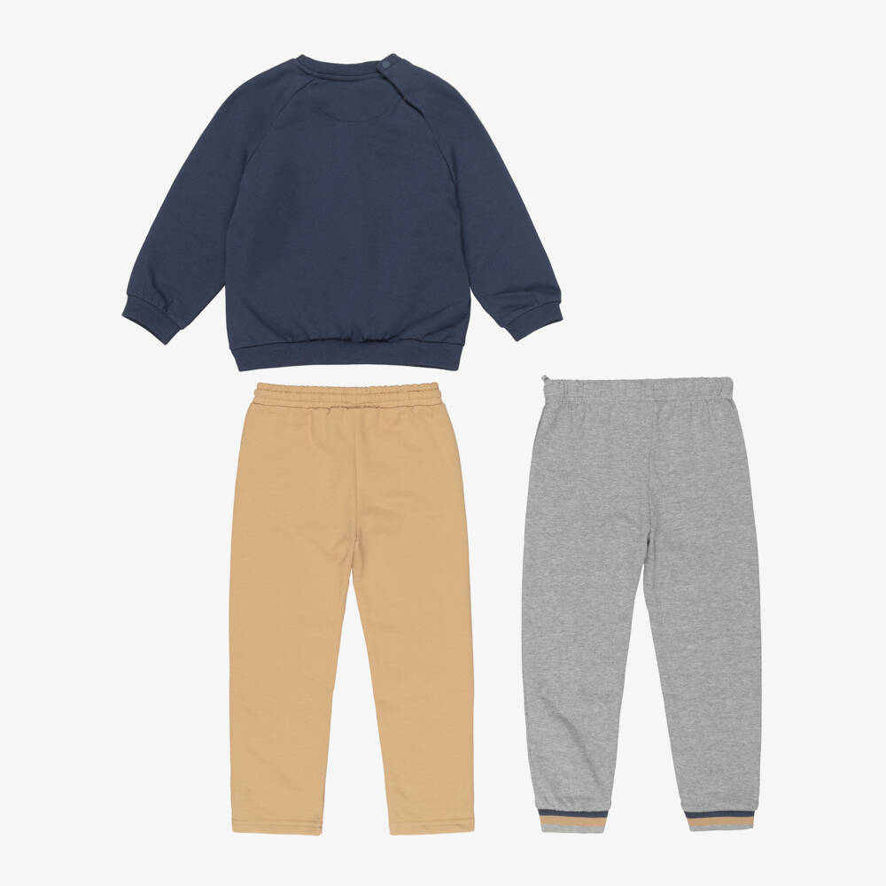 Mayoral-Boys Navy Blue & Beige Driving Dog Tracksuit Set | Childrensalon