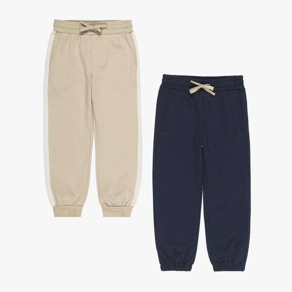Mayoral-Boys Navy Blue & Beige Tracksuit with Extra Joggers | Childrensalon