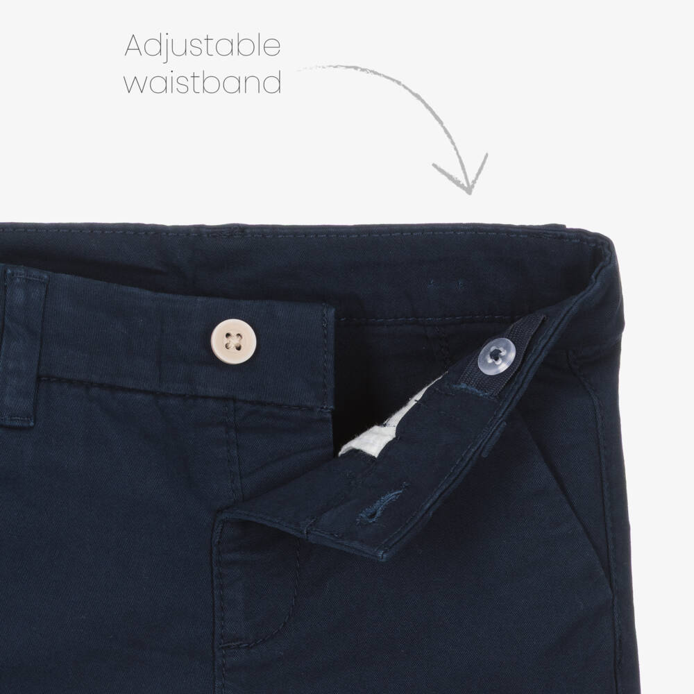 Mayoral-Boys Navy Blue Chino Trousers | Childrensalon