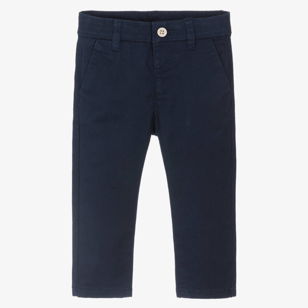 Mayoral-Boys Navy Blue Chino Trousers | Childrensalon