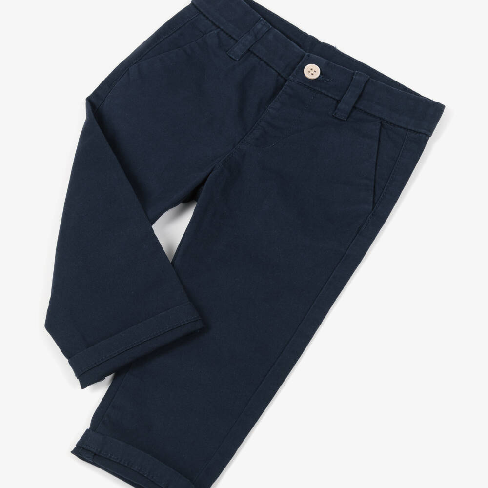 Mayoral-Boys Navy Blue Chino Trousers | Childrensalon