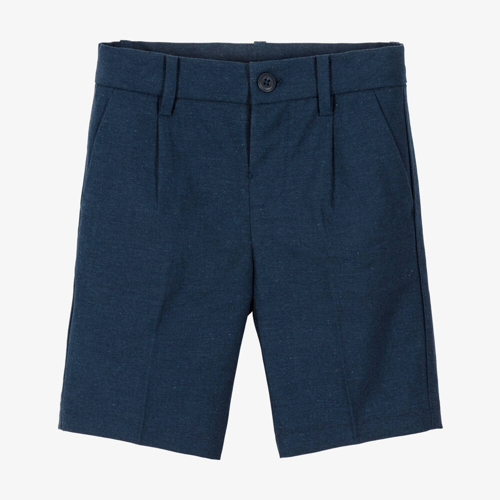 Mayoral-Шорты синие из хлопка 3 кармана для мальчиков | Childrensalon