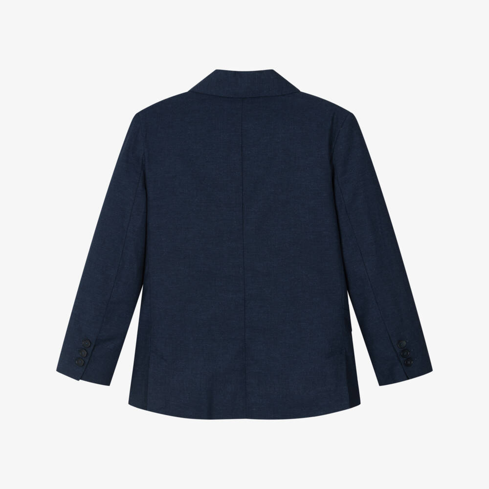 Mayoral Нукутаваке-Boys Navy Blue Cotton Blazer | Childrensalon