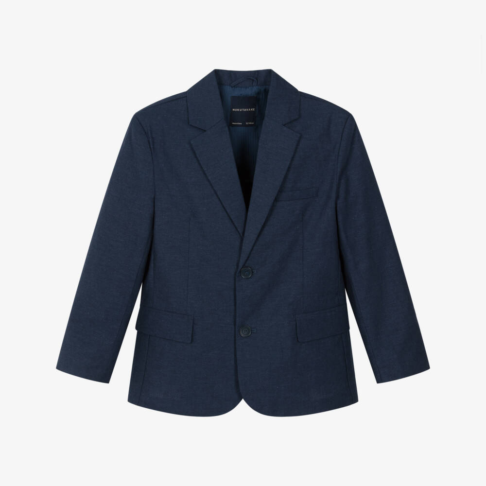Mayoral Нукутаваке-Boys Navy Blue Cotton Blazer | Childrensalon