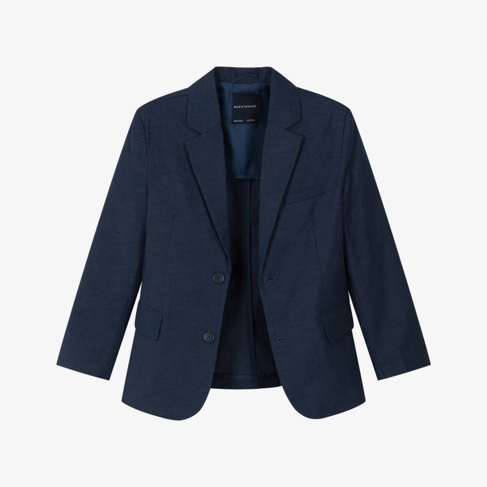Mayoral Нукутаваке-Boys Navy Blue Cotton Blazer | Childrensalon