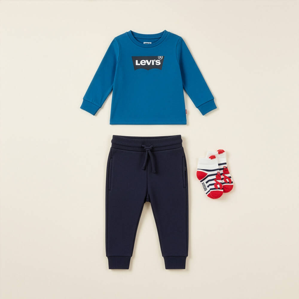Mayoral-Boys Navy Blue Cotton Jersey Drawstring Joggers | Childrensalon