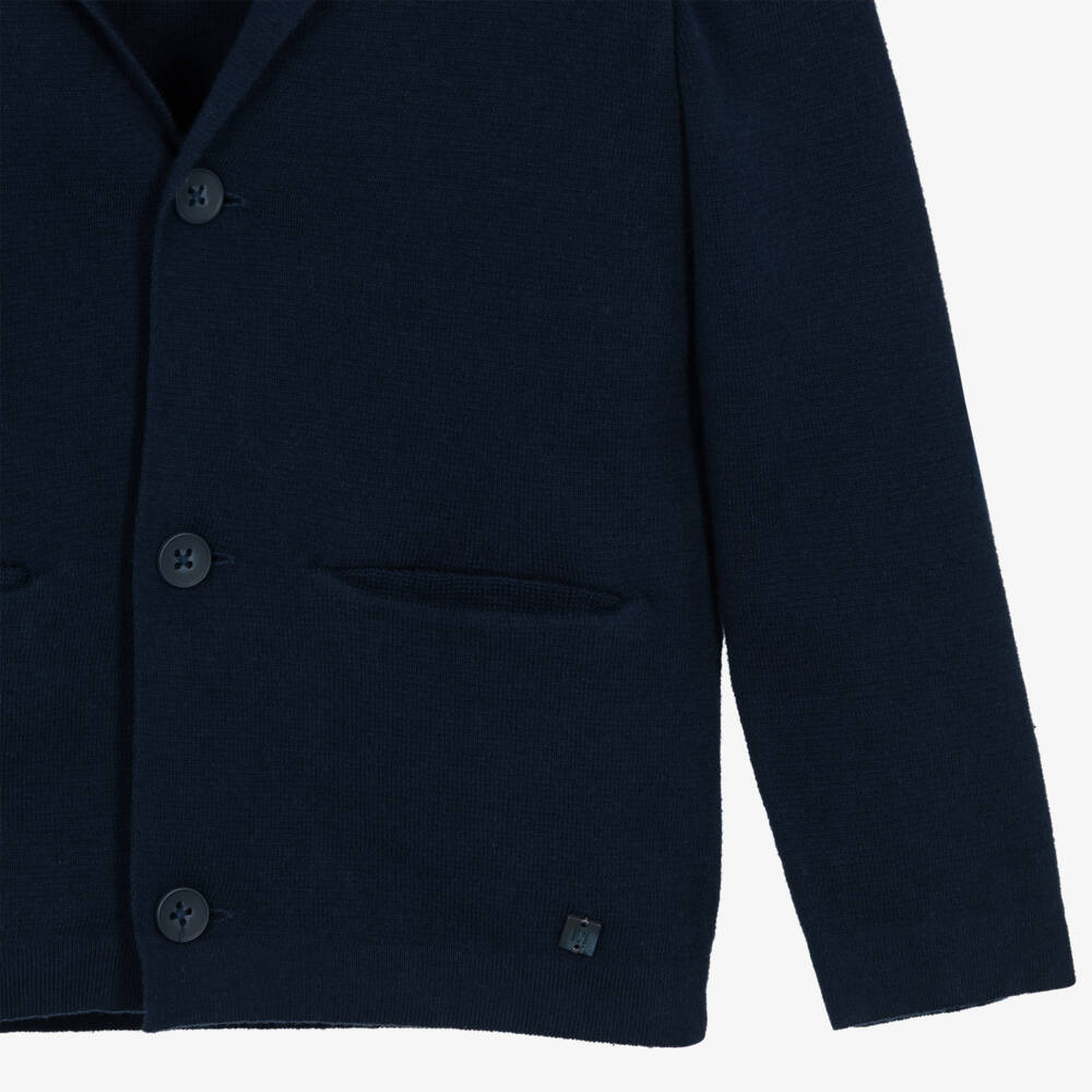 Mayoral-Кардиган с лацканами синий из хлопка для мальчиков | Childrensalon