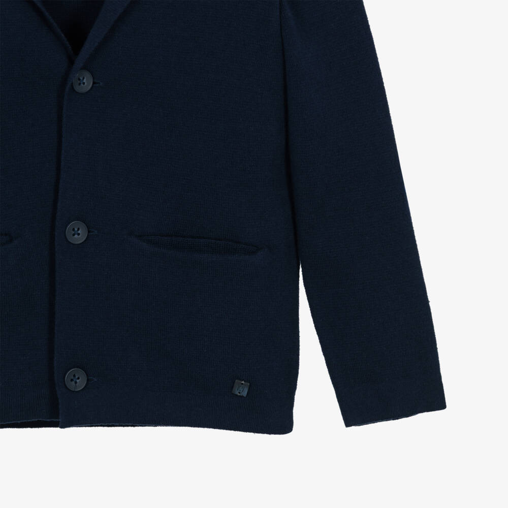 Mayoral-Кардиган с лацканами синий из хлопка для мальчиков | Childrensalon