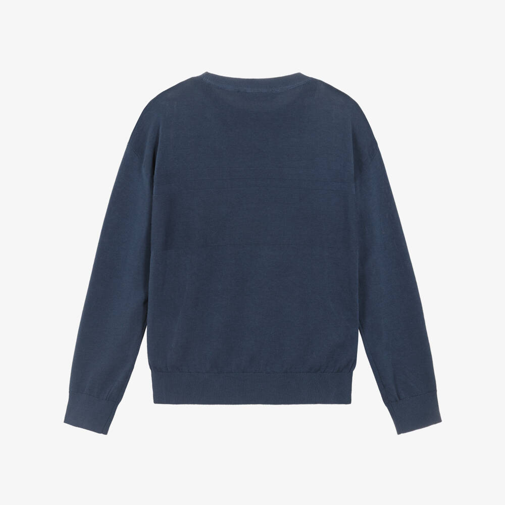 Mayoral Нукутаваке-Свитер синий из хлопкового трикотажа для мальчиков | Childrensalon