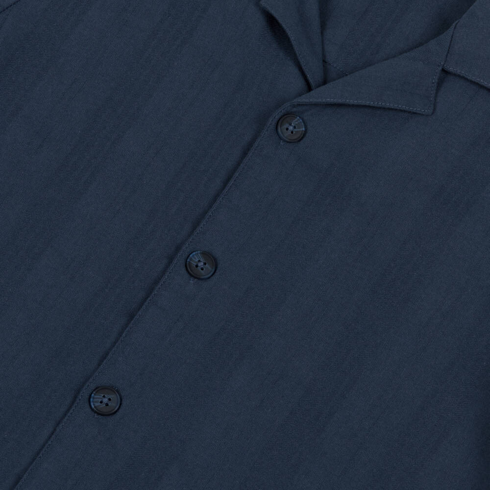 Mayoral Nukutavake-Boys Navy Blue Cotton Resort Shirt | Childrensalon