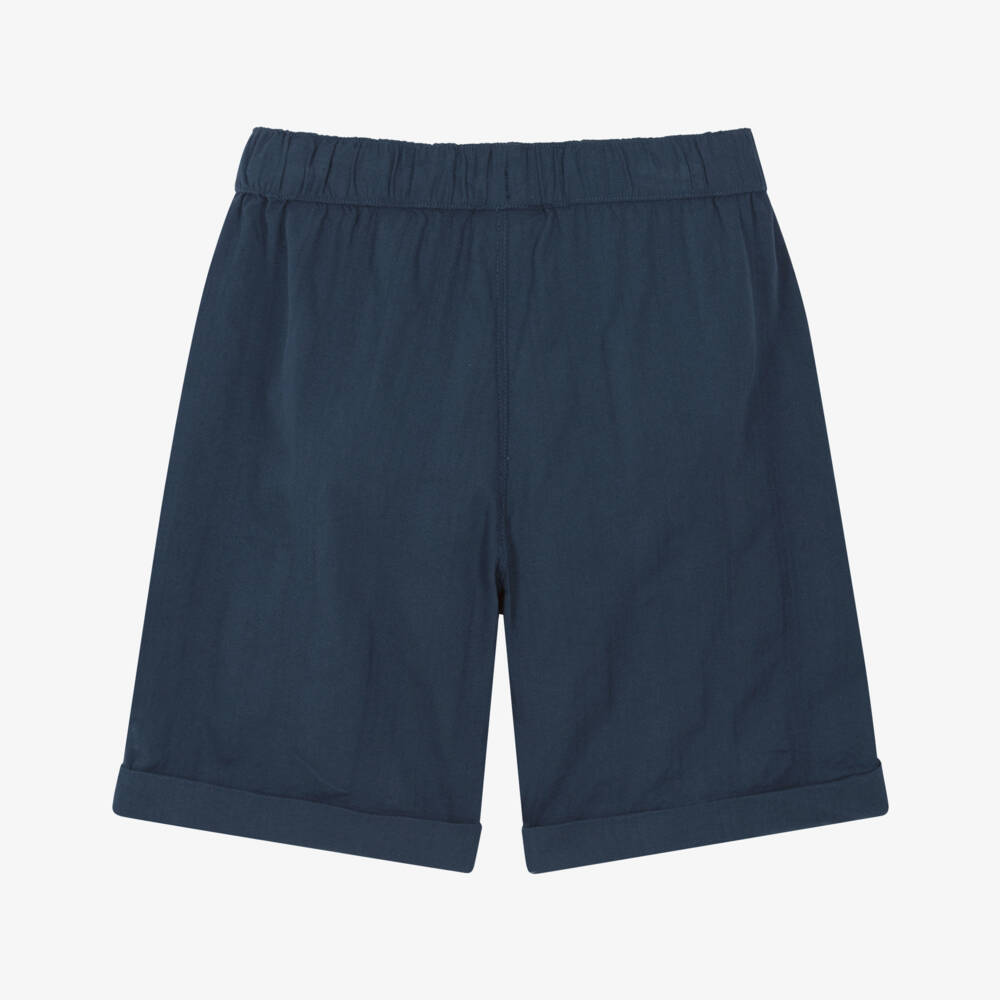 Mayoral Nukutavake-Boys Navy Blue Cotton Resort Shorts | Childrensalon