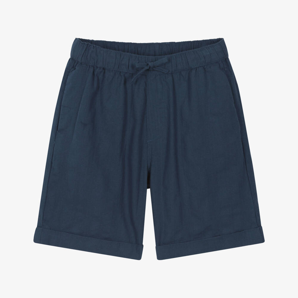 Mayoral Nukutavake-Boys Navy Blue Cotton Resort Shorts | Childrensalon