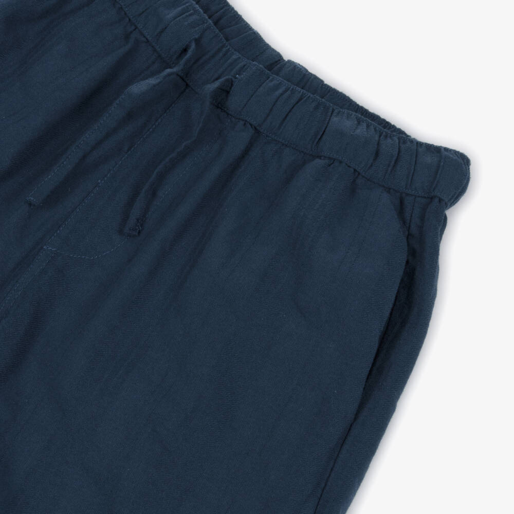 Mayoral Nukutavake-Boys Navy Blue Cotton Resort Shorts | Childrensalon