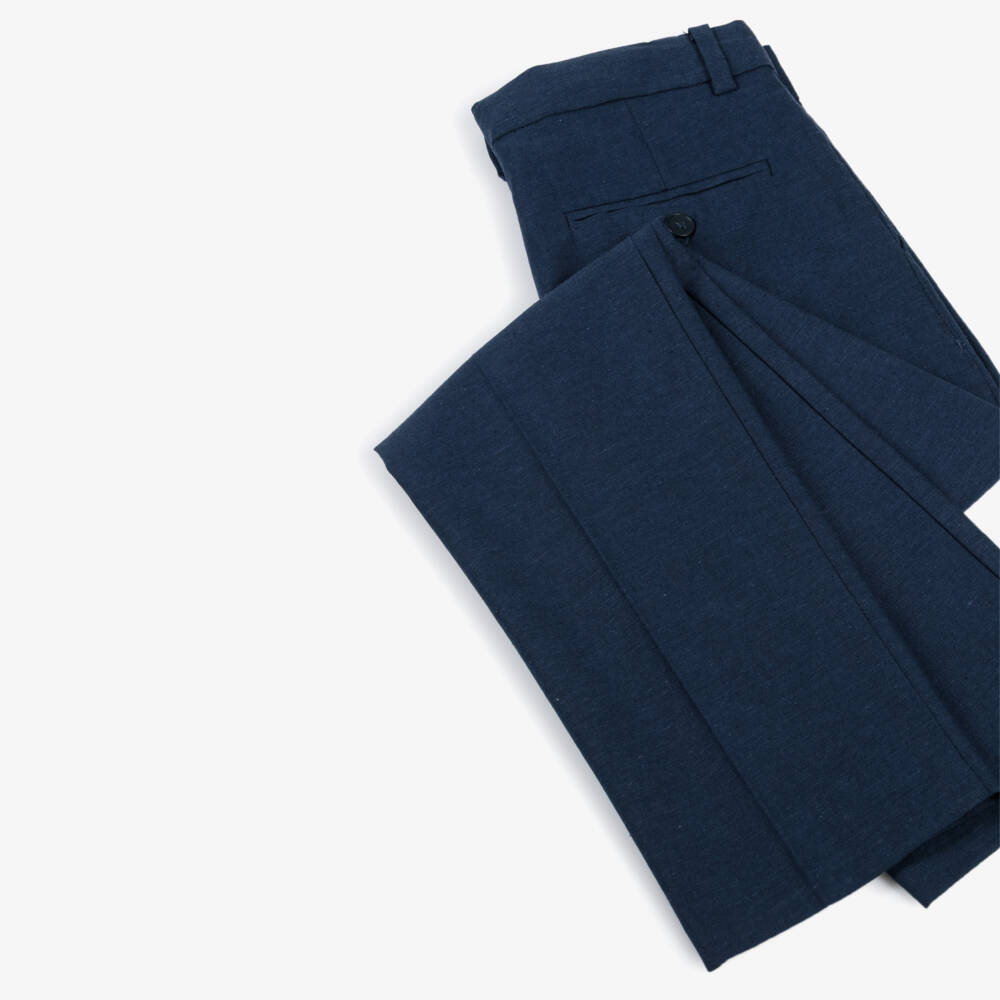 Mayoral Нукутаваке-Boys Navy Blue Cotton Trousers | Childrensalon