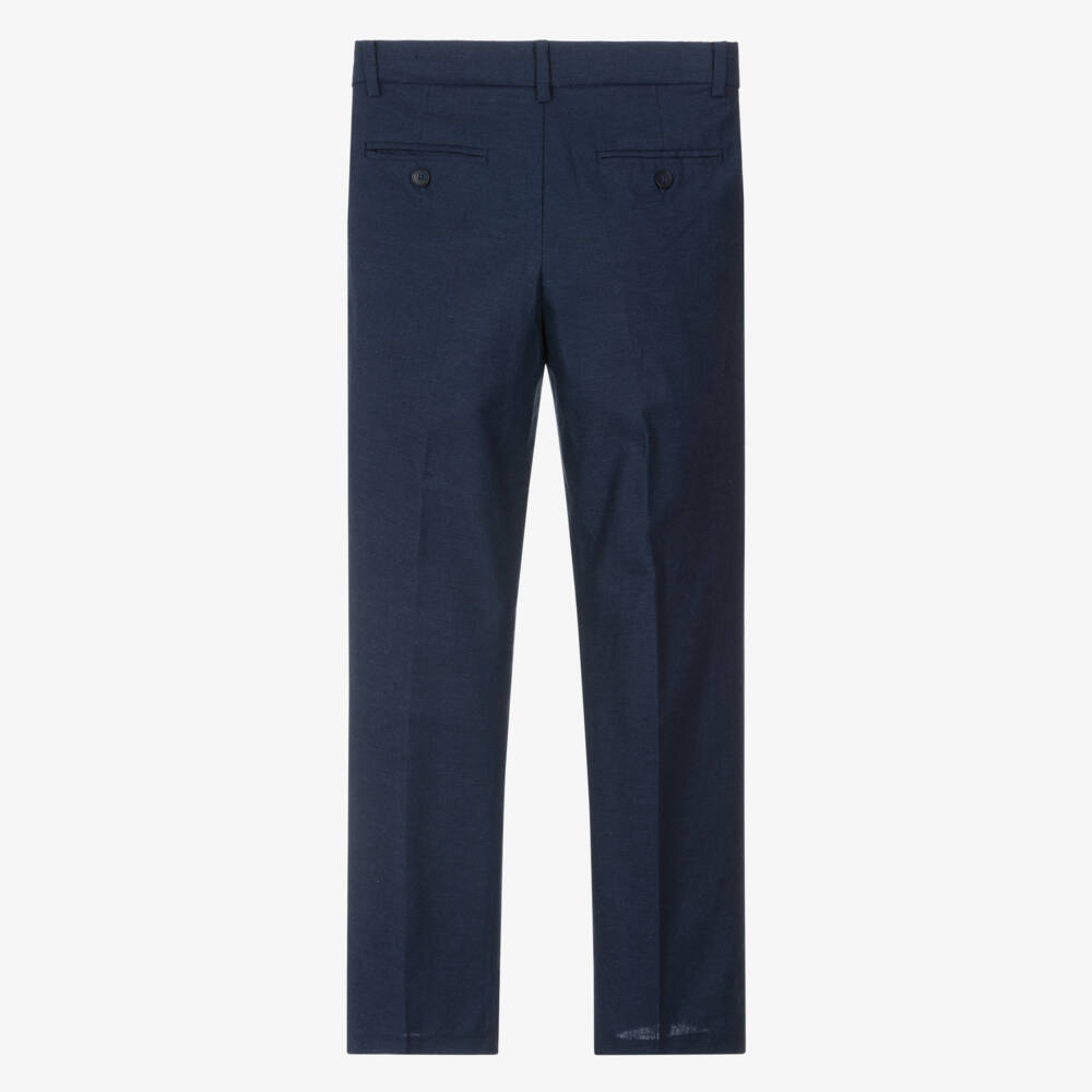 Mayoral Нукутаваке-Boys Navy Blue Cotton Trousers | Childrensalon