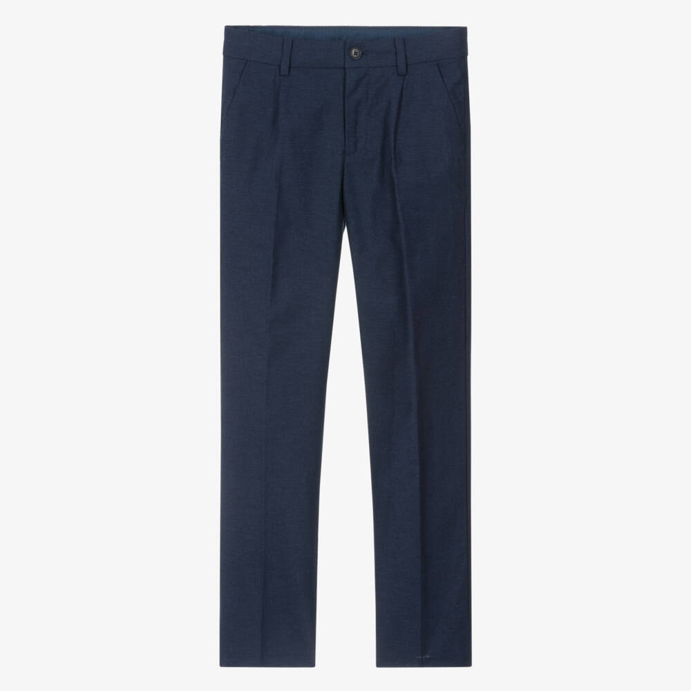 Mayoral Нукутаваке-Boys Navy Blue Cotton Trousers | Childrensalon