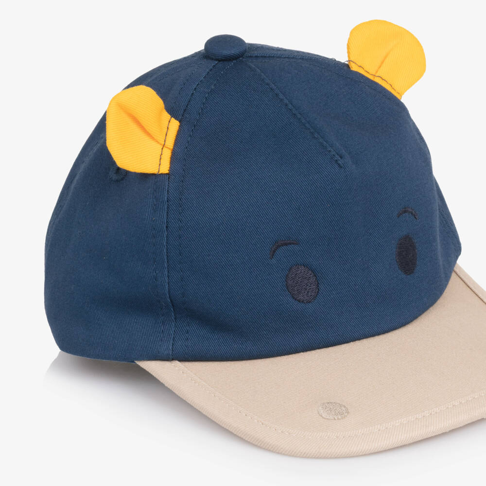 Mayoral-Boys Navy Blue Cotton Twill Cap with Hippo Motif | Childrensalon