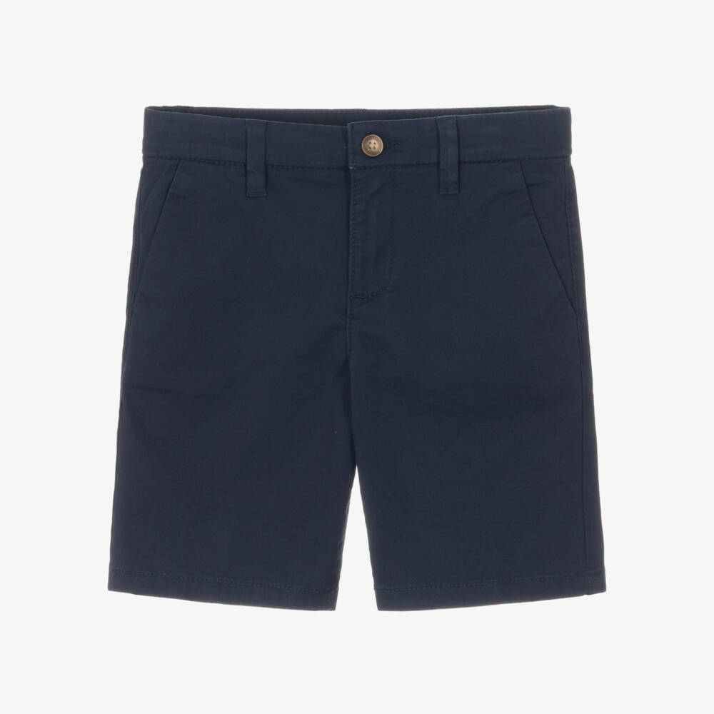 Mayoral-Шорты чинос синие из хлопкового твила для мальчиков | Childrensalon