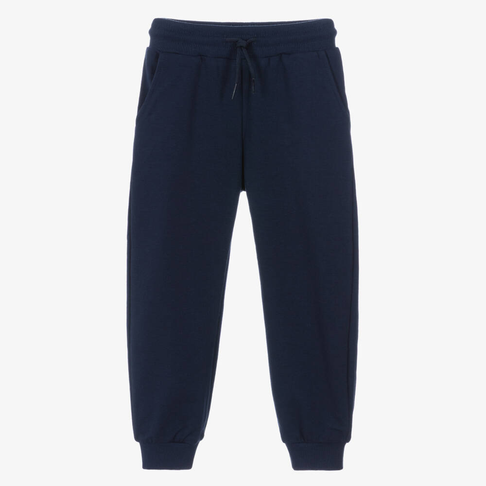 Mayoral-Boys Navy Blue Cuffed Jersey Joggers | Childrensalon