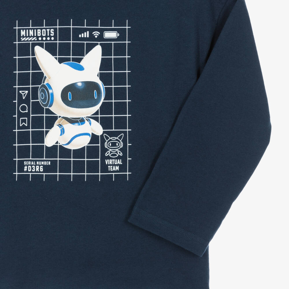 Mayoral-Boys Navy Blue Glow-in-the-Dark Robot Top | Childrensalon