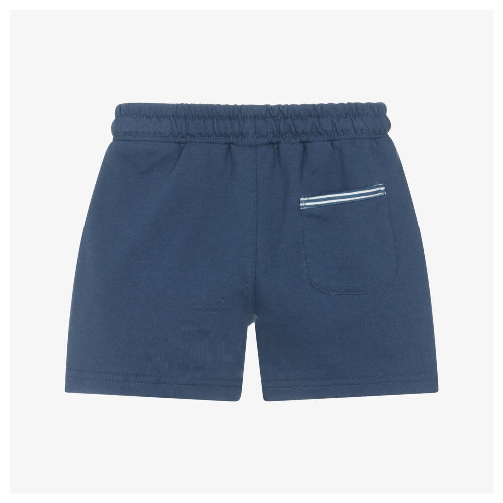 Mayoral-Boys Navy Blue Jersey Shorts with Hippo Graphic | Childrensalon