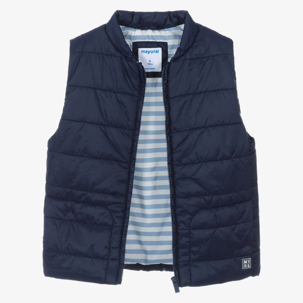 Mayoral-Boys Navy Blue Lightweight Puffer Gilet | Childrensalon