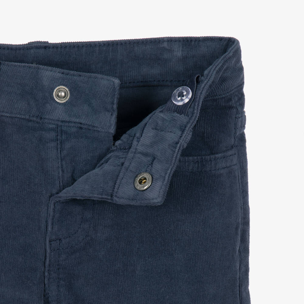 Mayoral-Boys Navy Blue Needlecord Trousers | Childrensalon