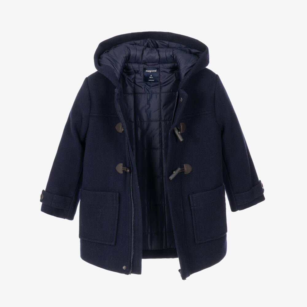 Mayoral-Boys Navy Blue Padded Duffle Coat | Childrensalon