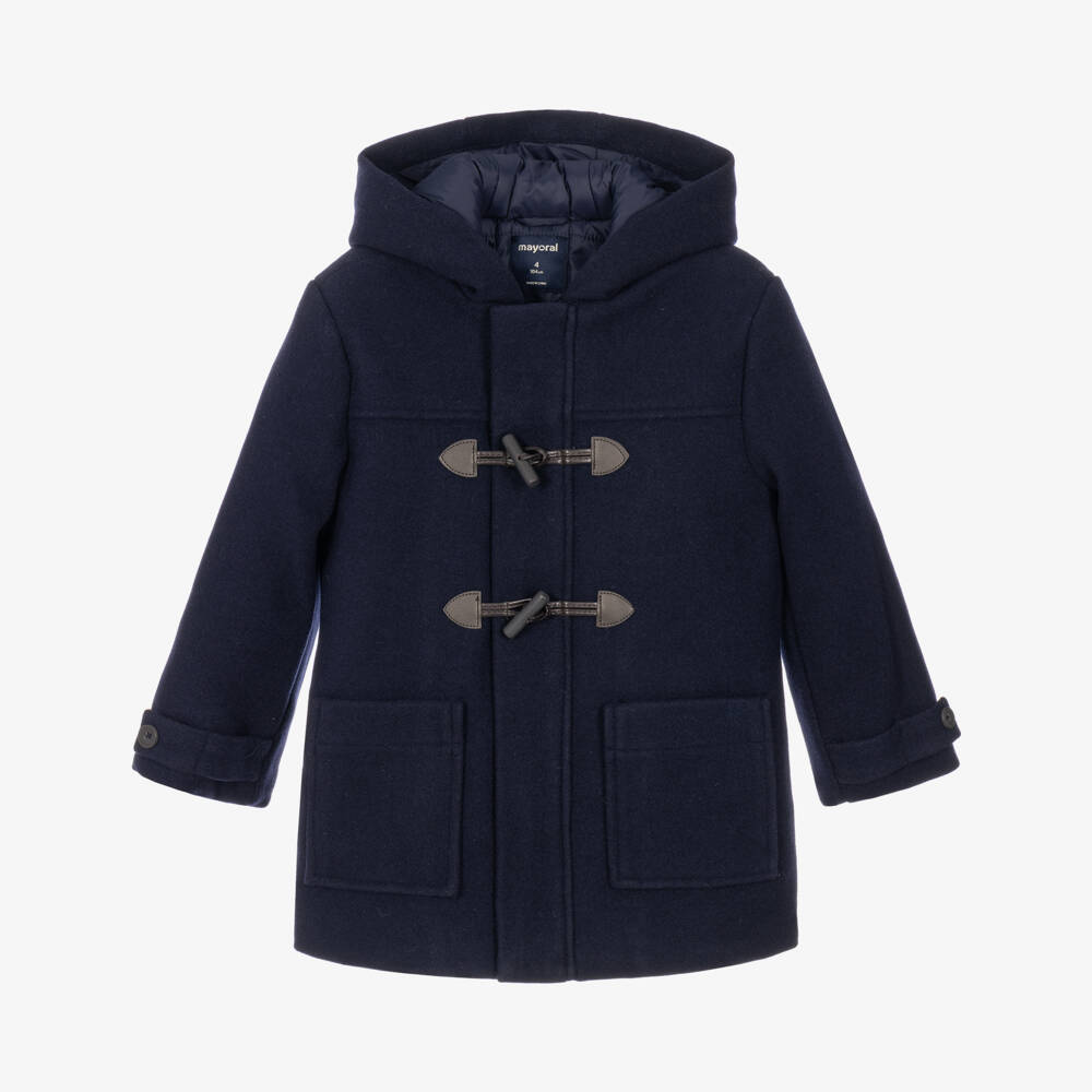Mayoral-Boys Navy Blue Padded Duffle Coat | Childrensalon