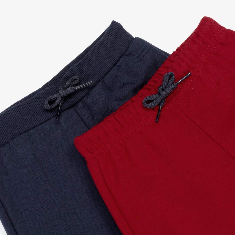 Mayoral-Boys Navy Blue & Red Cotton Teddy Bear Tracksuit Set | Childrensalon