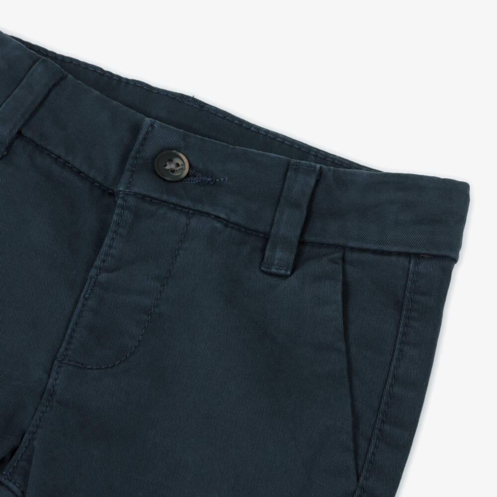 Mayoral-Boys Navy Blue Slim Fit Chino Trouserd | Childrensalon