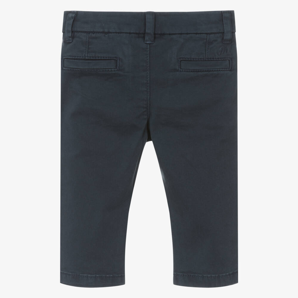 Mayoral-Boys Navy Blue Slim Fit Chino Trouserd | Childrensalon